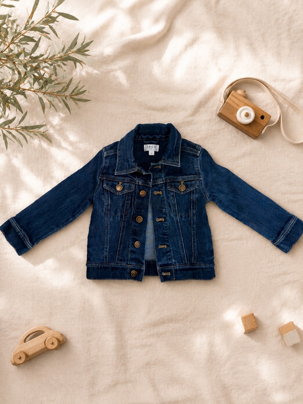 Janie and Jack Kids Dark Blue Denim Jacket 2T